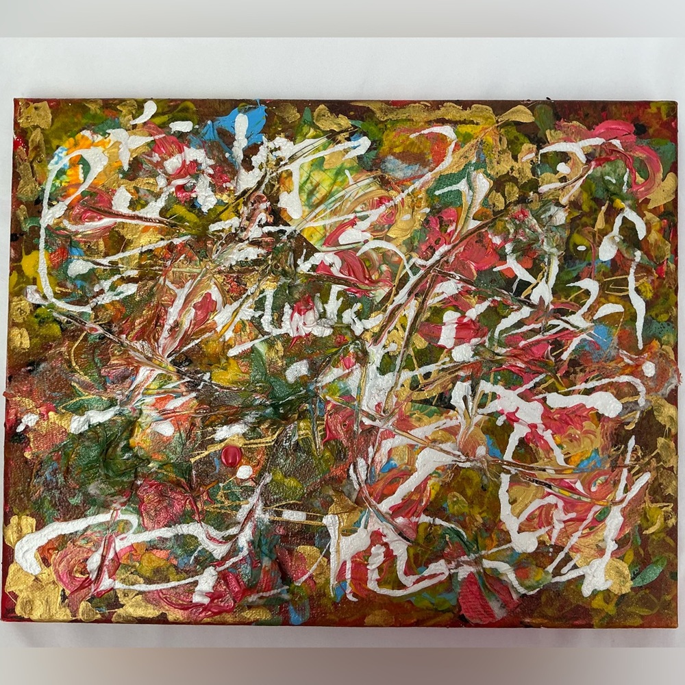 Original Abstract Texture Painting “Wild Garden Energy” by Elizabeth Harris |